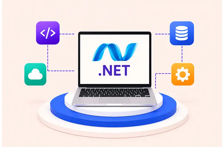 .NET ecosystem and technology stack illustration