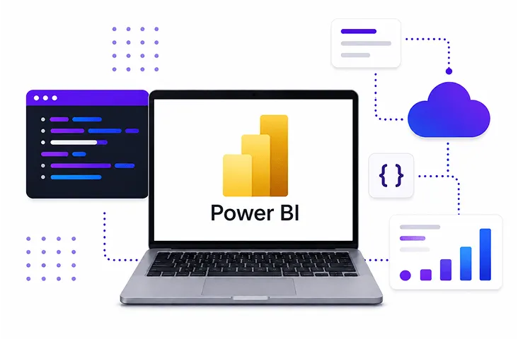 Power BI ecosystem and technology stack illustration