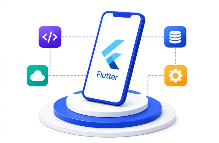 Flutter ecosystem and technology stack illustration