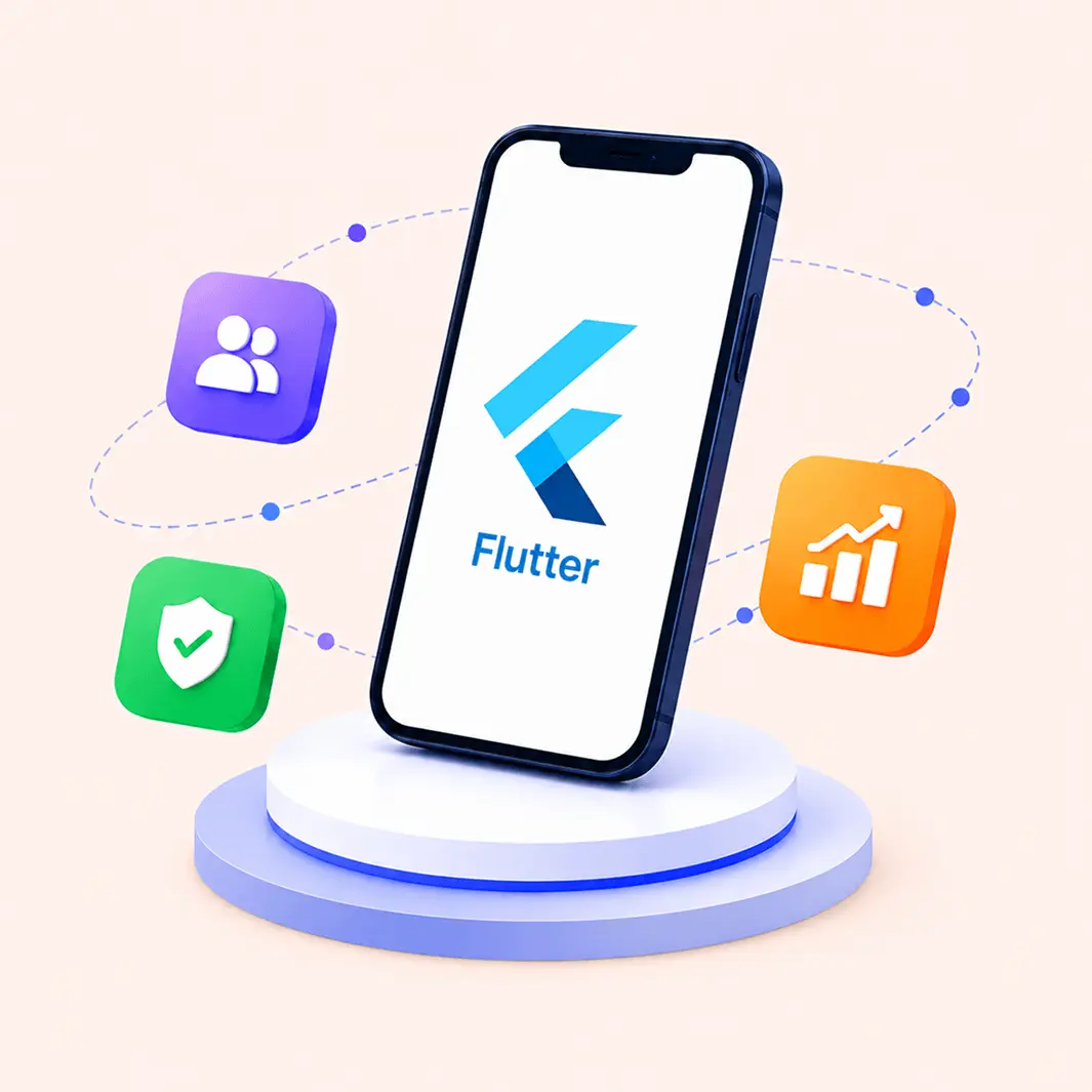 Flutter related resources and services illustration